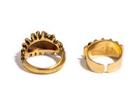 PAIR OF YELLOW GOLD RINGS