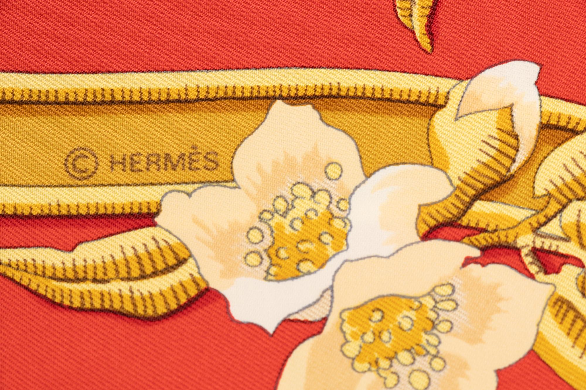 Group of Four Designer Silk Scarves: Two Hermès, One Chanel, One Cartier