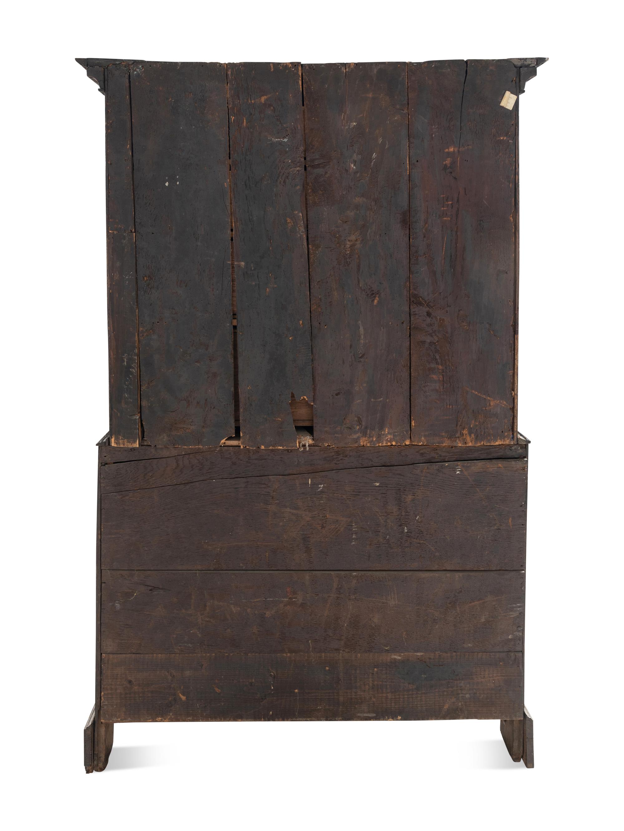 A George III Burl Walnut Chest-on-Chest