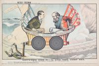 A Group of Four Irish Cartoon Lithographs Framed 18 1/2 x 13 inches.