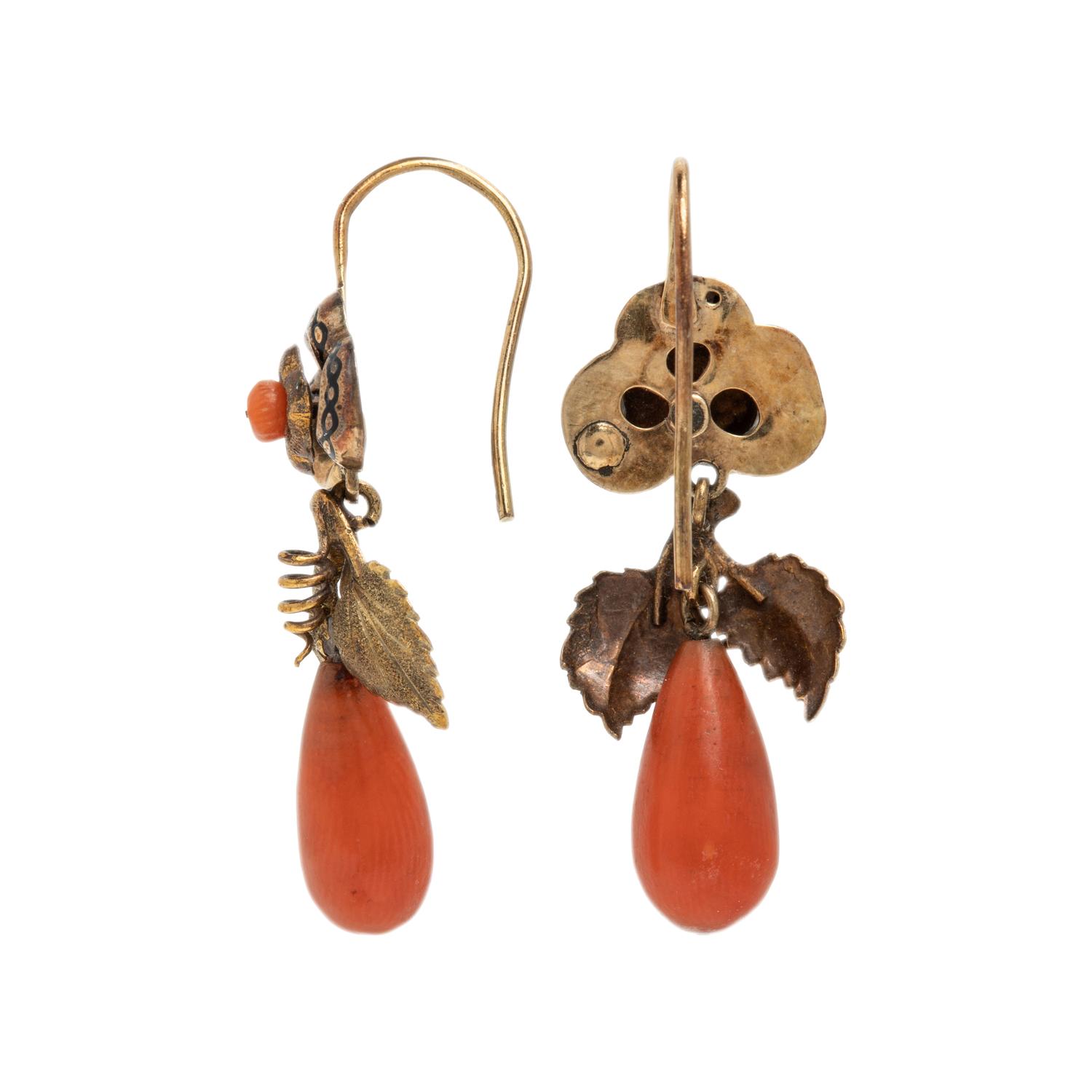 Collection of Coral and Yellow Gold Jewelry