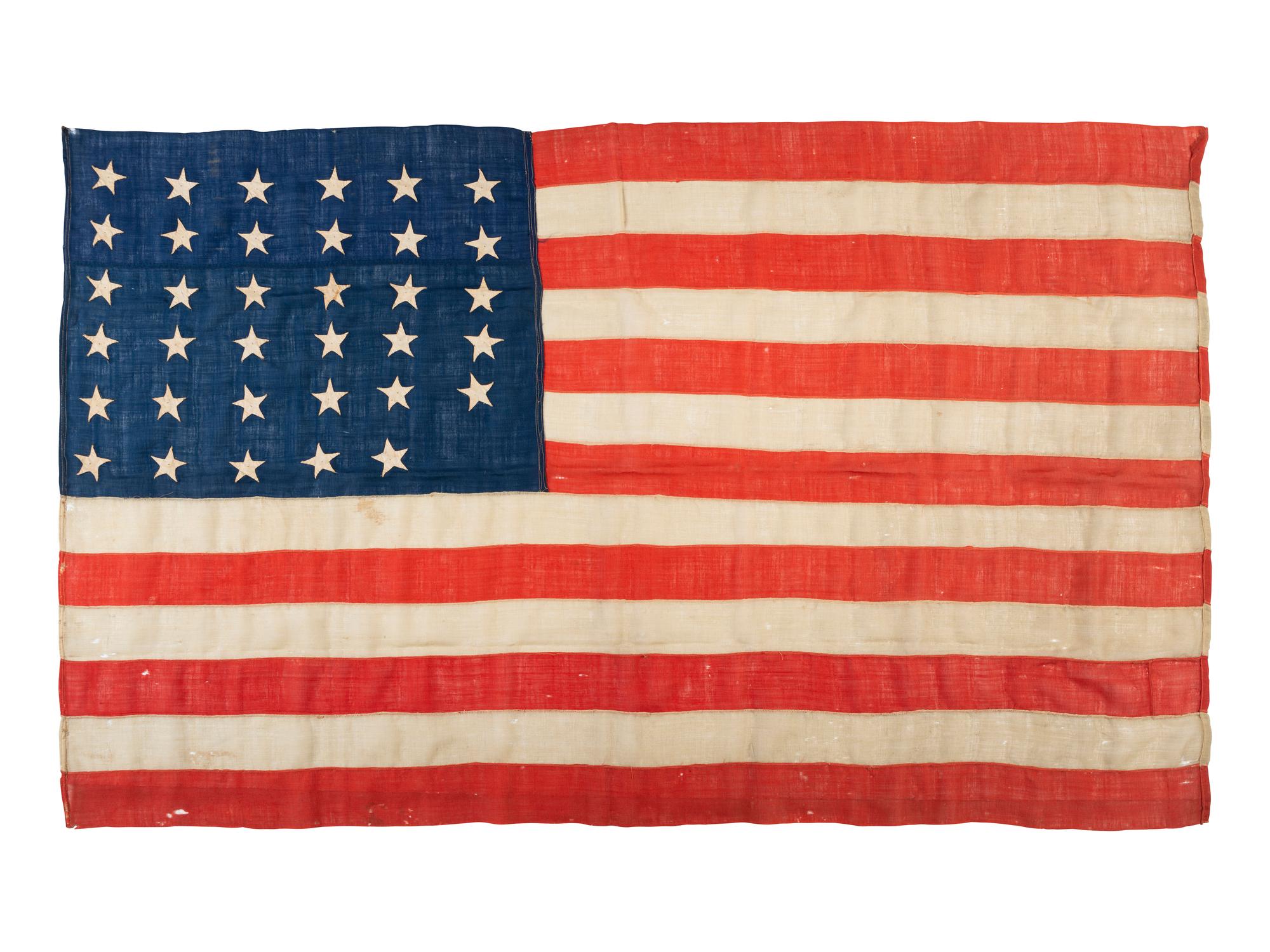 [FLAGS] -- [CIVIL WAR]. Group featuring a 35-star flag and the 1864 pocket diary of Captain Joseph McKnight, Co. E, 110th Ohio Volunteer Infantry, DOW following the Battle of the Wilderness.