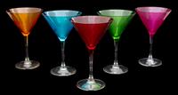 A Set of Colored Glass Stemware Height of taller 8 3/4 inches. — 20TH CENTURY