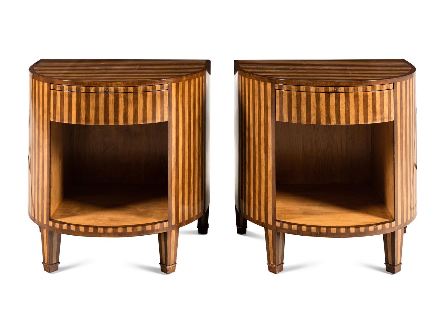 A Pair of Contemporary Parquetry Side Tables