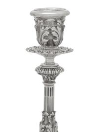 A Pair of Buccellati Silver Candlesticks