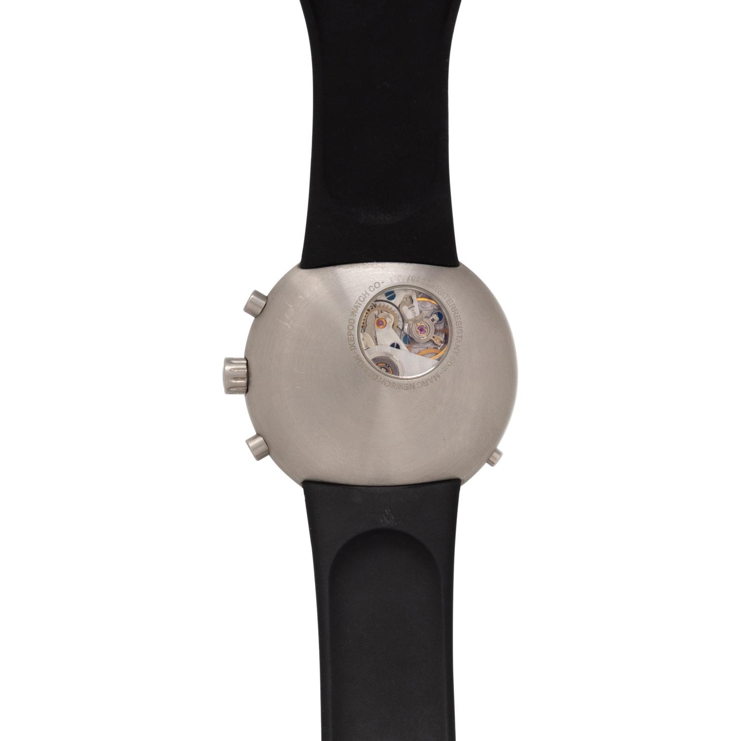 IKEPOD, STAINLESS STEEL 'HEMIPODE CHRONOMETER' WATCH, BOX & PAPERS