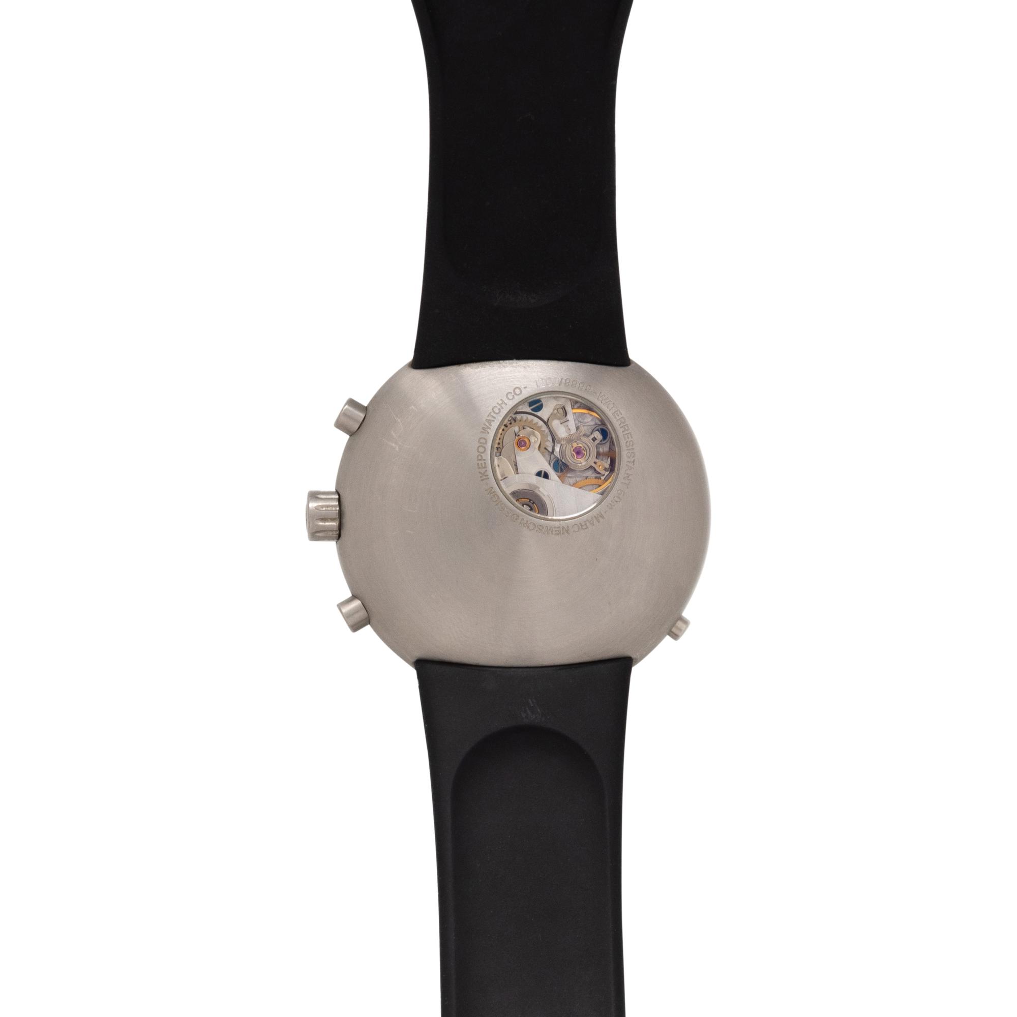 IKEPOD, STAINLESS STEEL 'HEMIPODE CHRONOMETER' WATCH, BOX & PAPERS