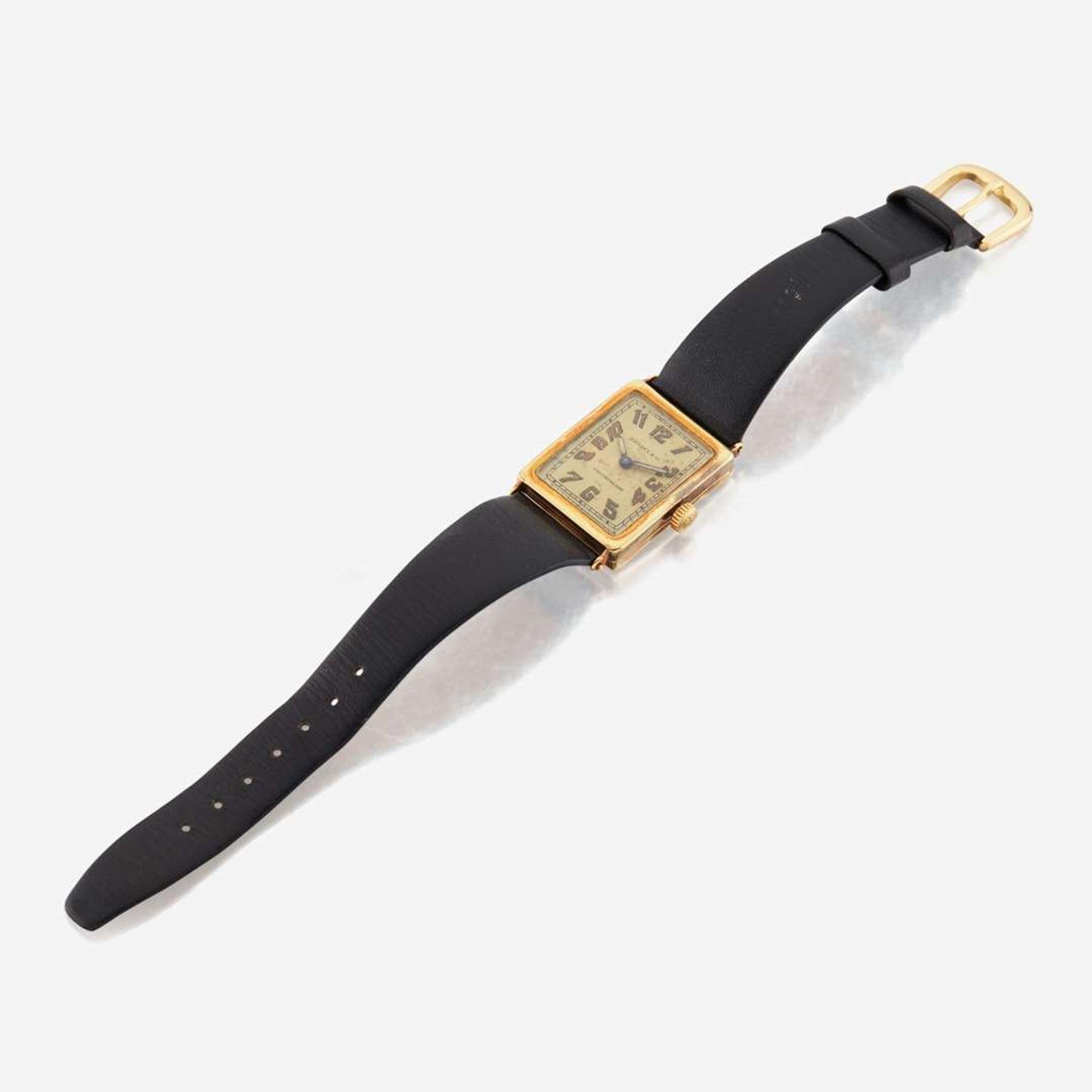 A rare gentlemen's tank wristwatch, Tiffany & Company Patek Philippe