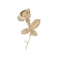 YELLOW GOLD AND DIAMOND ROSE BROOCH