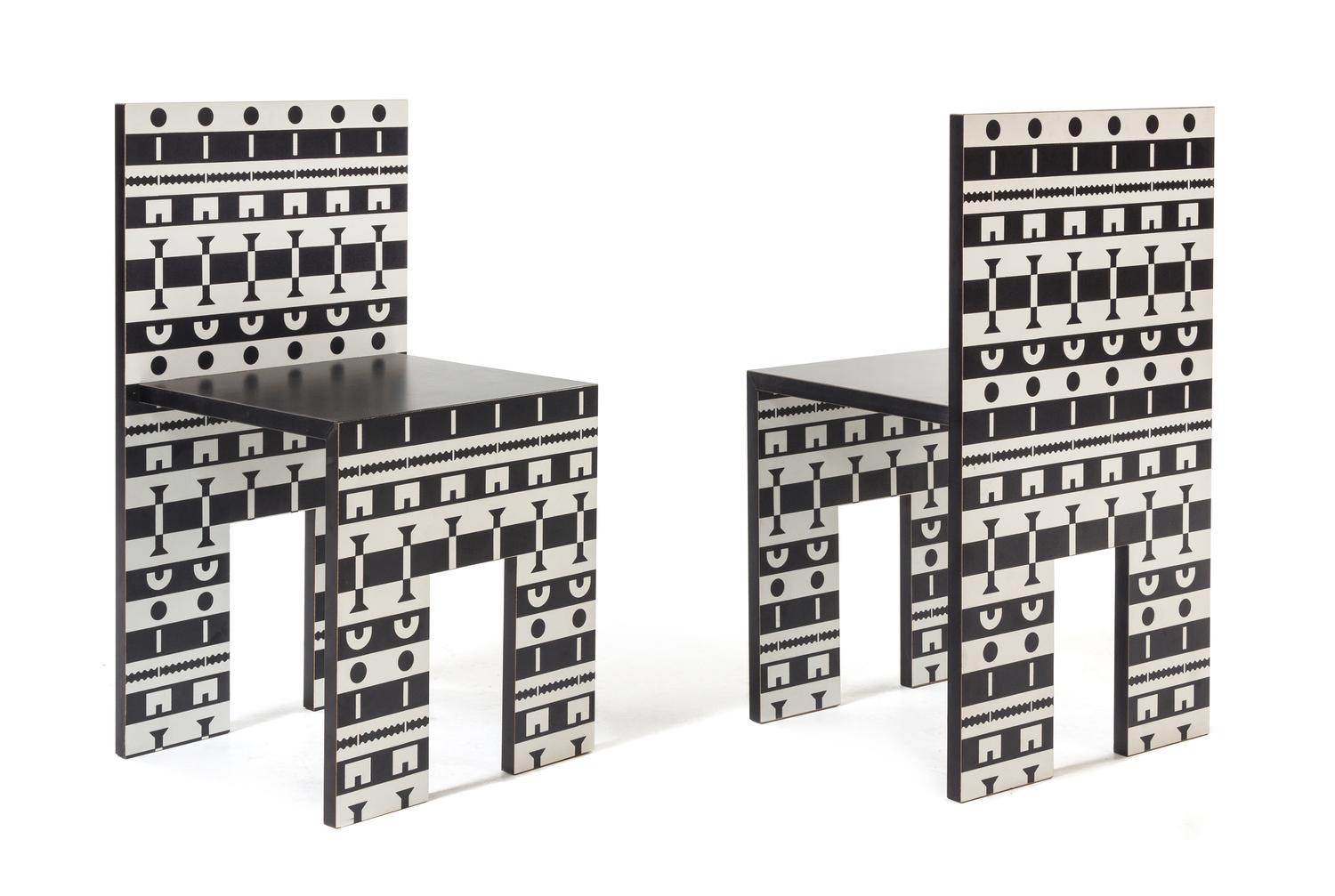 Alessandro Mendini (Italian, b.1986), STUDIO ALCHIMIA, c.1988, a pair of chairs from the Ollo Collection