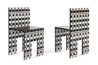 Alessandro Mendini (Italian, b.1986), STUDIO ALCHIMIA, c.1988, a pair of chairs from the Ollo Collection