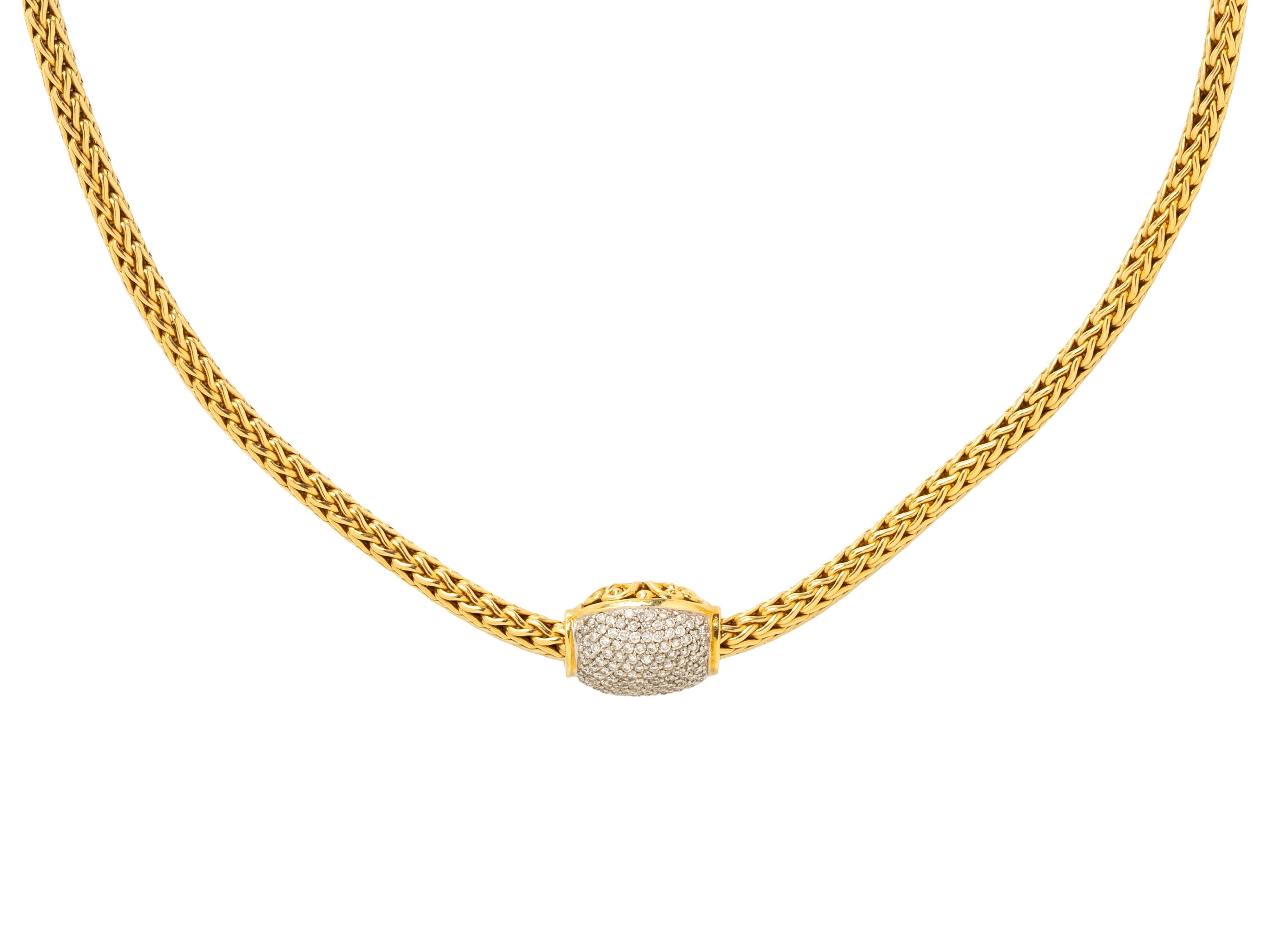 JOHN HARDY, BICOLOR GOLD AND DIAMOND NECKLACE