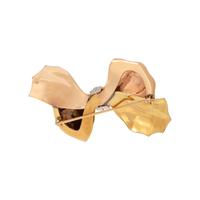 RETRO, BICOLOR GOLD, RUBY AND DIAMOND BOW BROOCH