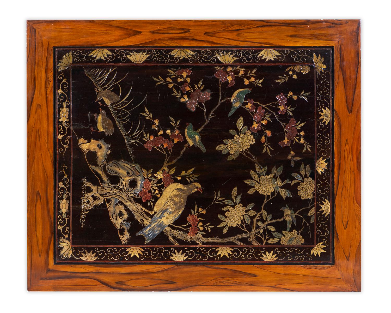 A Chinese Faux Bois and Coromandel Lacquer Low Table — 20TH CENTURY