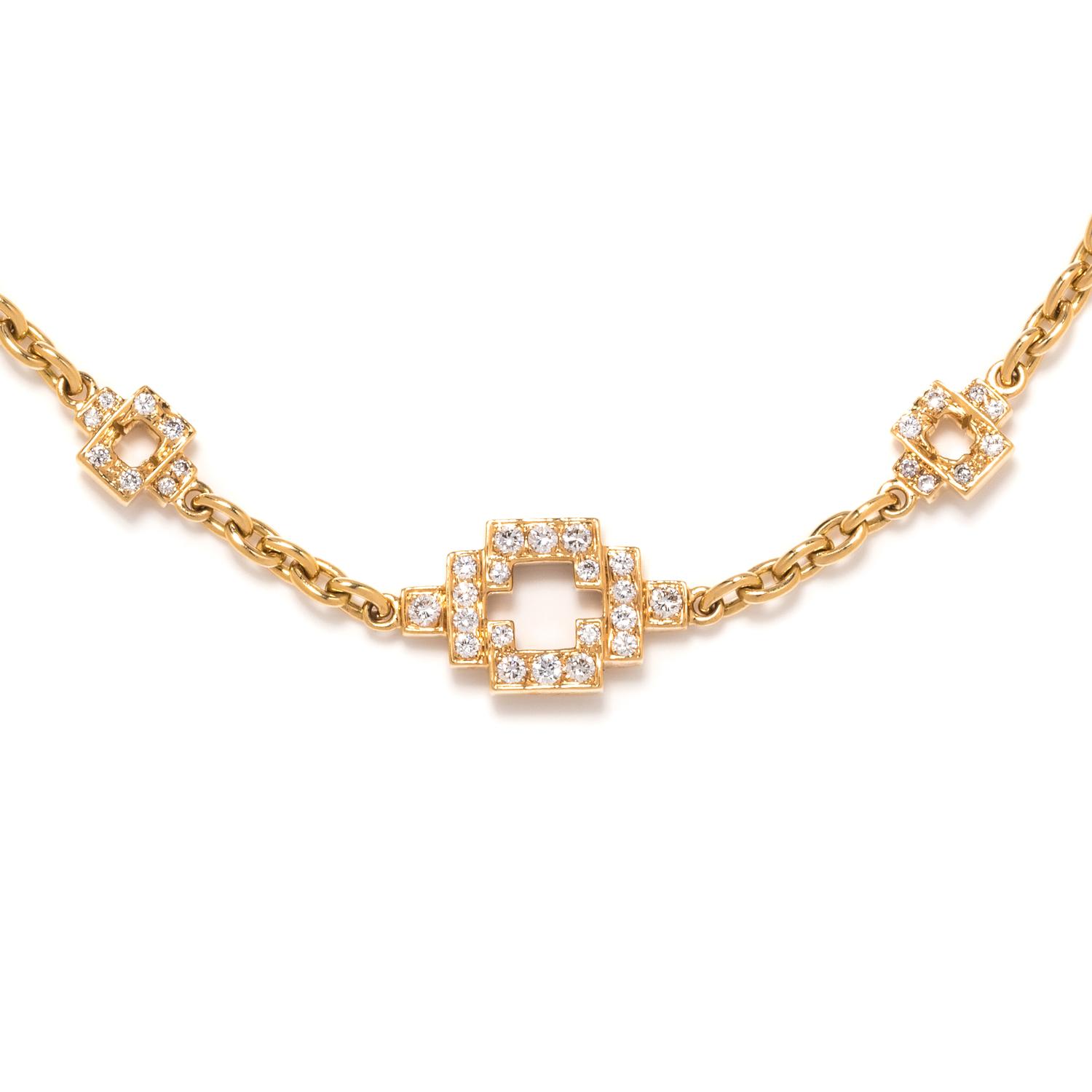 YELLOW GOLD AND DIAMOND NECKLACE
