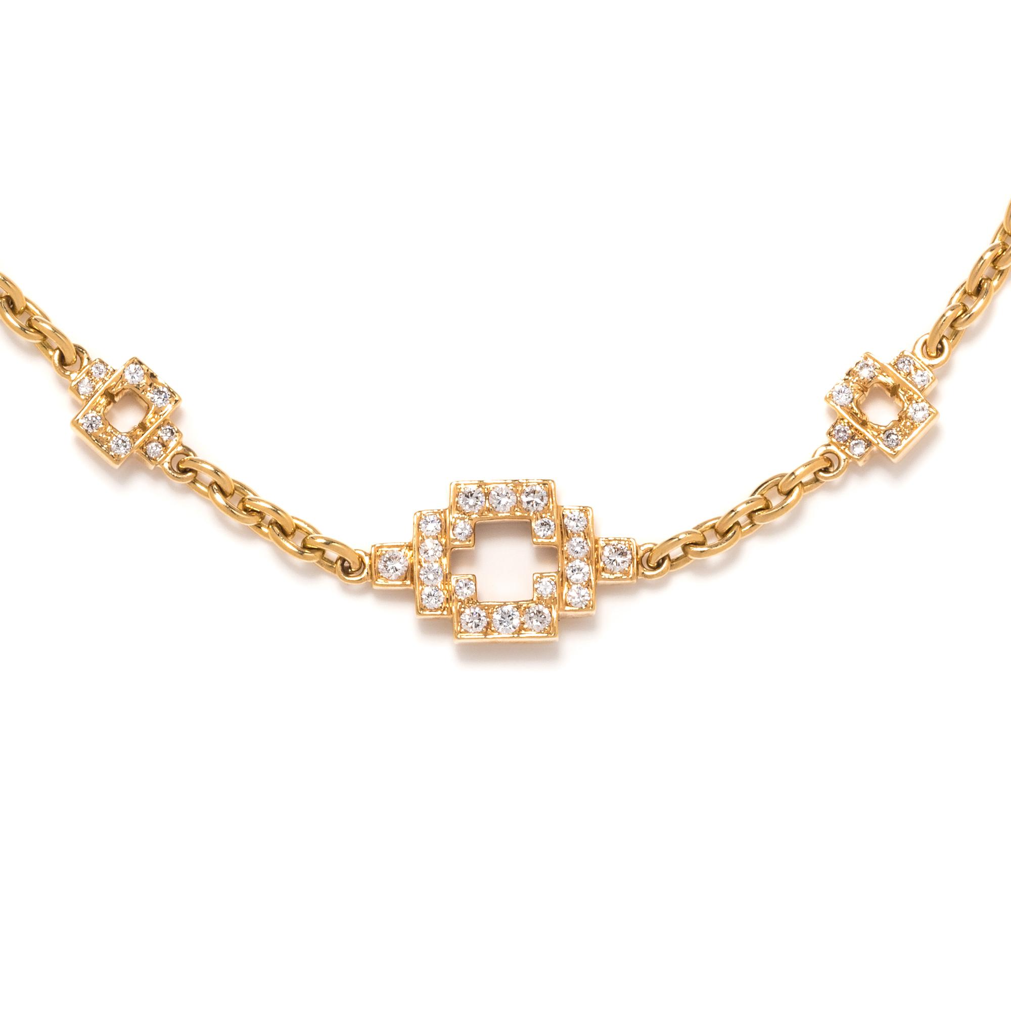 YELLOW GOLD AND DIAMOND NECKLACE