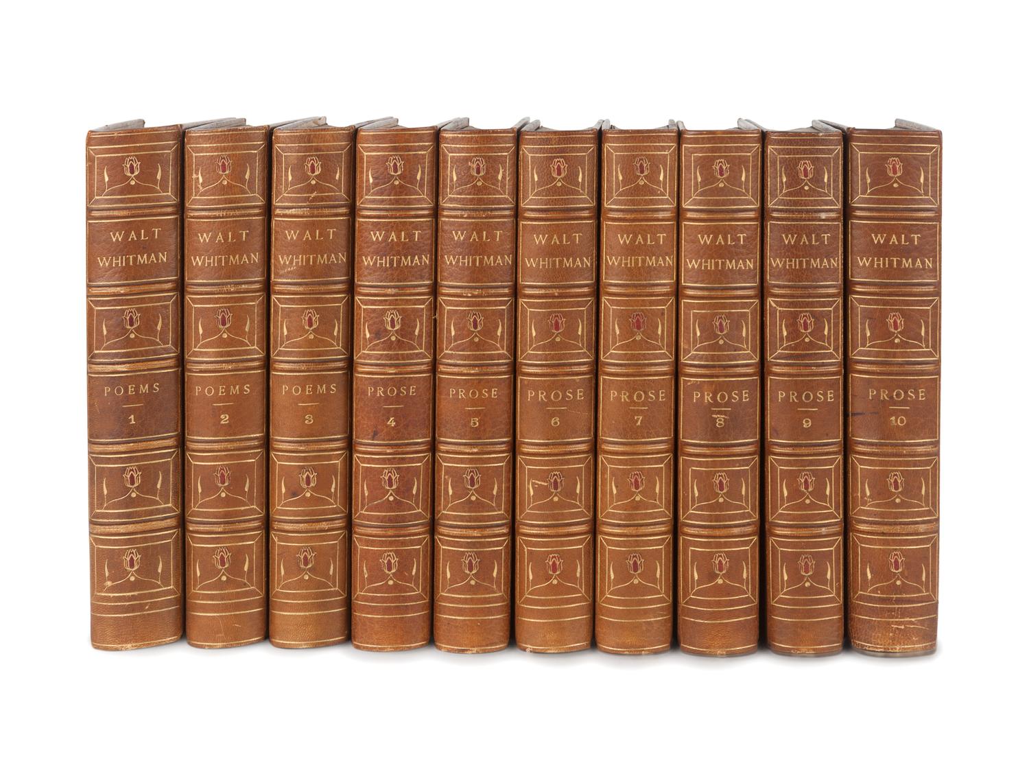 [BINDINGS]. WHITMAN, Walt (1819-1892). The Complete Writings . New York: G.P. Putnam's, 1902.