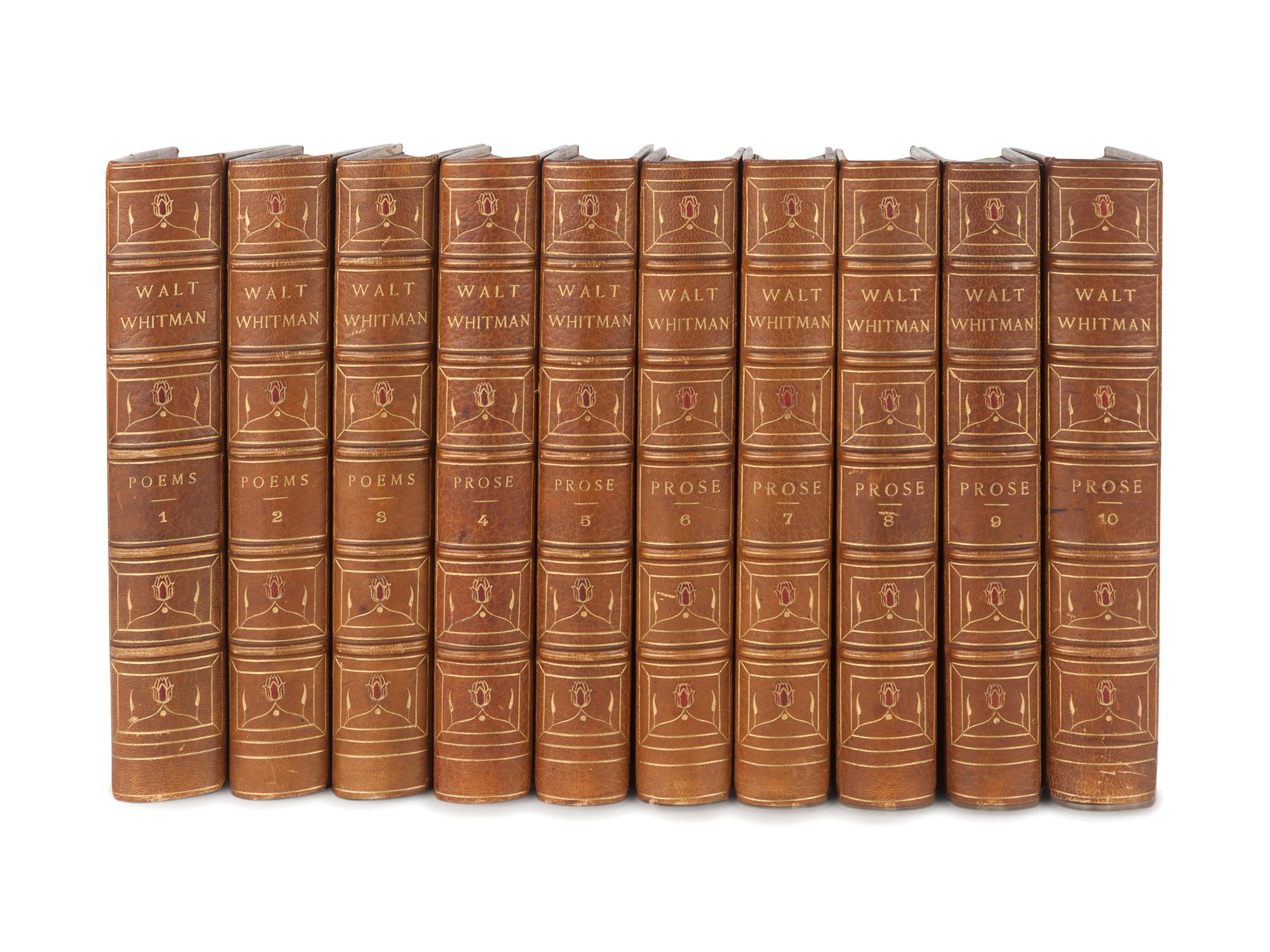 [BINDINGS]. WHITMAN, Walt (1819-1892). The Complete Writings . New York: G.P. Putnam's, 1902.