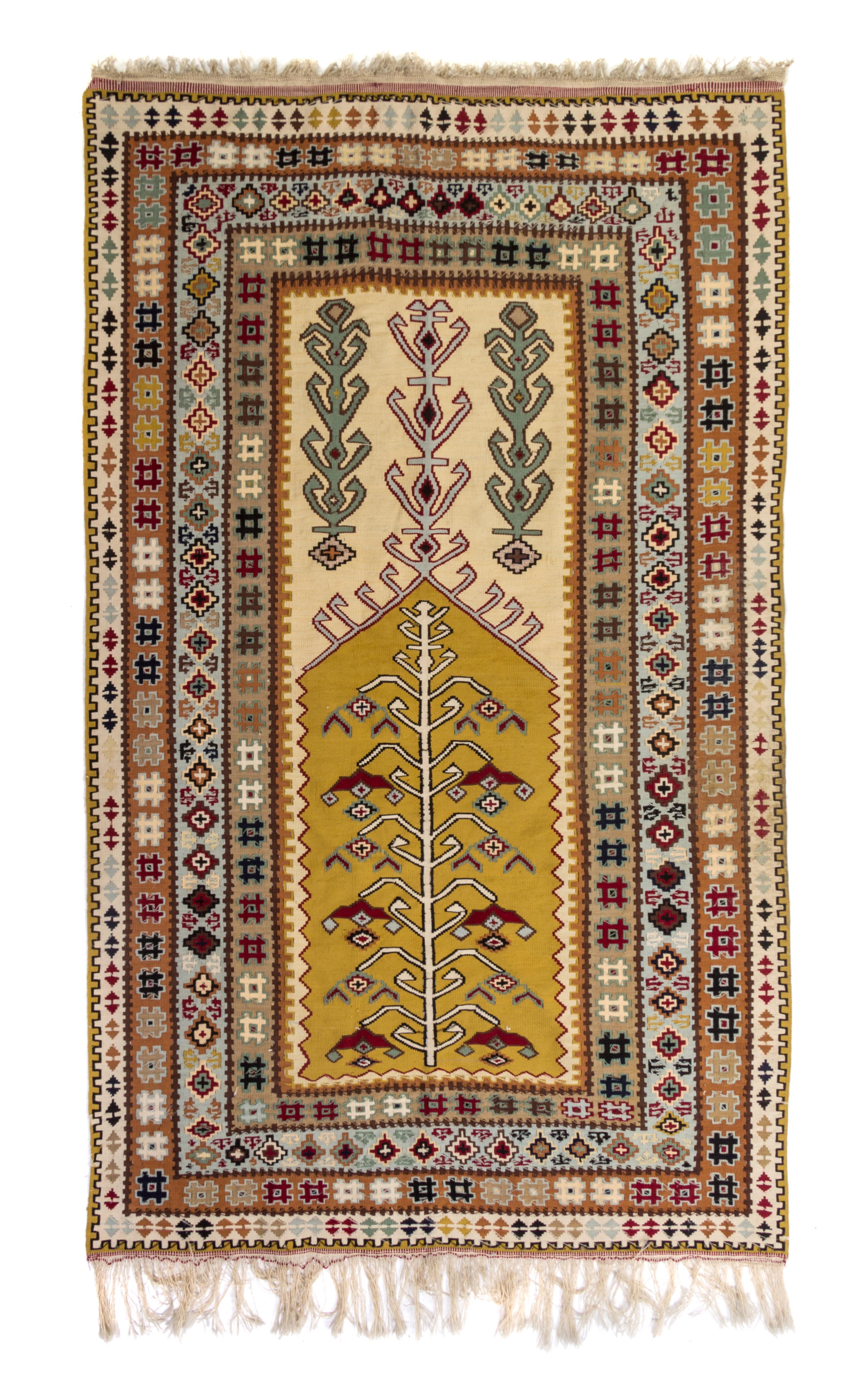 A Northwest Persian Flatweave Prayer Rug 5 feet 7 inches x 3 feet 5 inches.