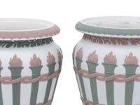 Two Wedgwood Three-Color Jasperware Torches Vases