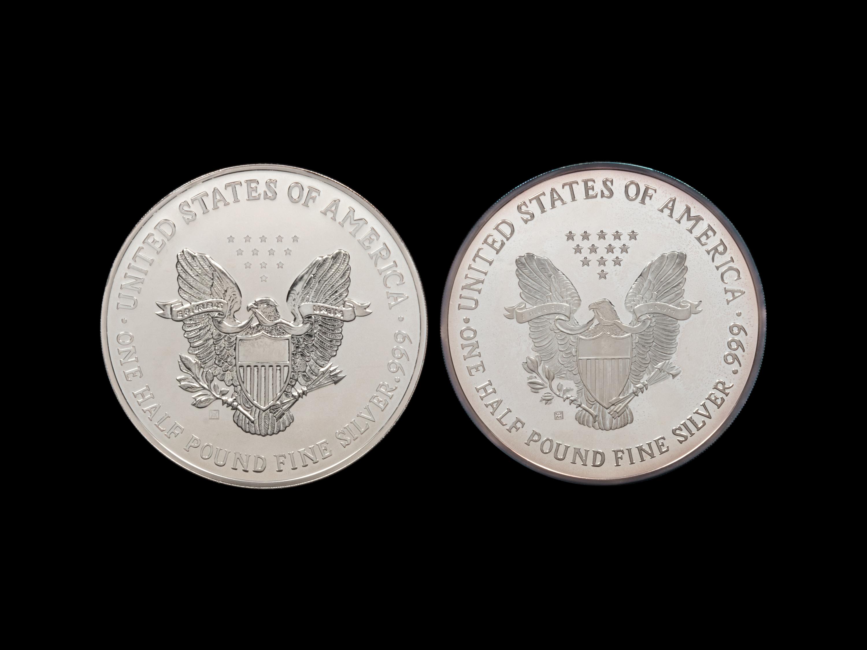 [PRIVATE ISSUE] Two 1/2-Pound Silver Rounds