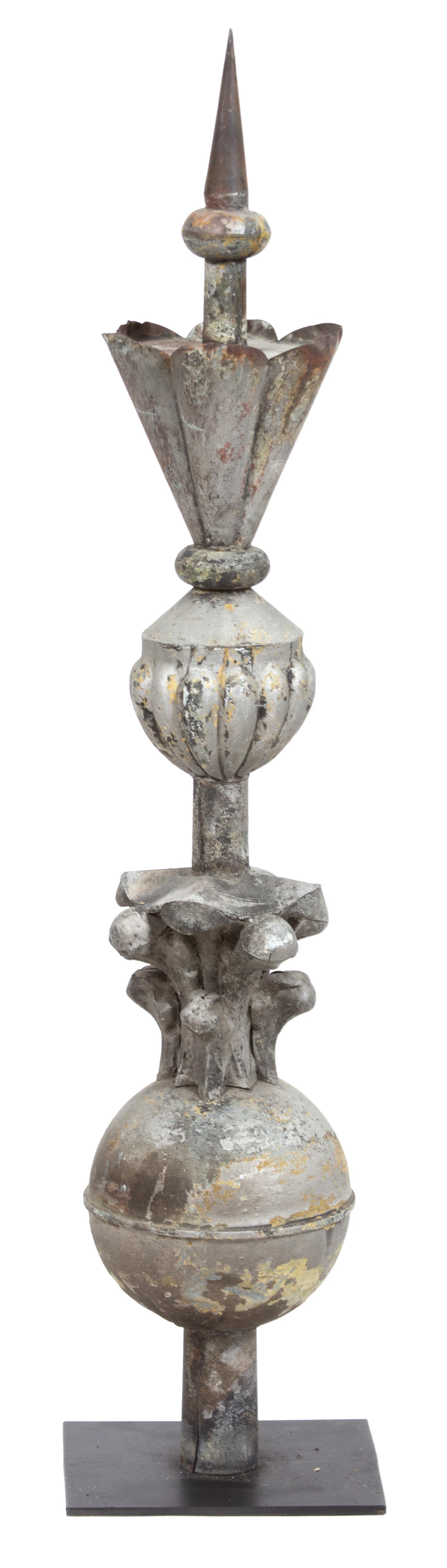 Two French Zinc Roof Finials Height of tallest 39 inches. — 19TH CENTURY