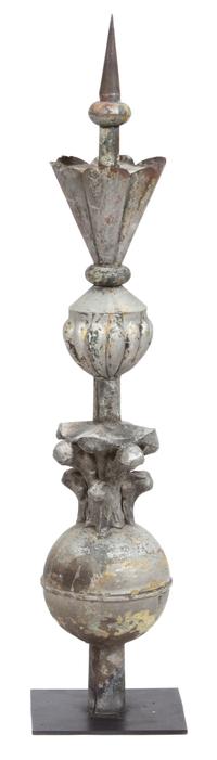 Two French Zinc Roof Finials Height of tallest 39 inches. — 19TH CENTURY