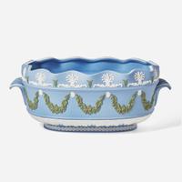 A Wedgwood Tricolor Jasperware Montieth Bowl UK, late 20th century