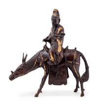 A Large Japanese Parcel Gilt Bronze Figural-Form Incense Burner