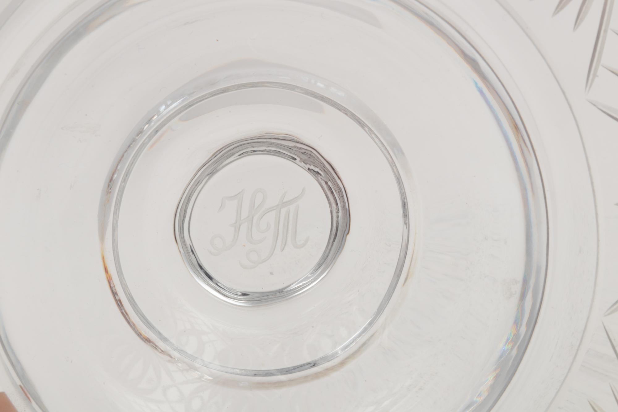 A Russian Silver and Cut Glass Centerpiece Bowl