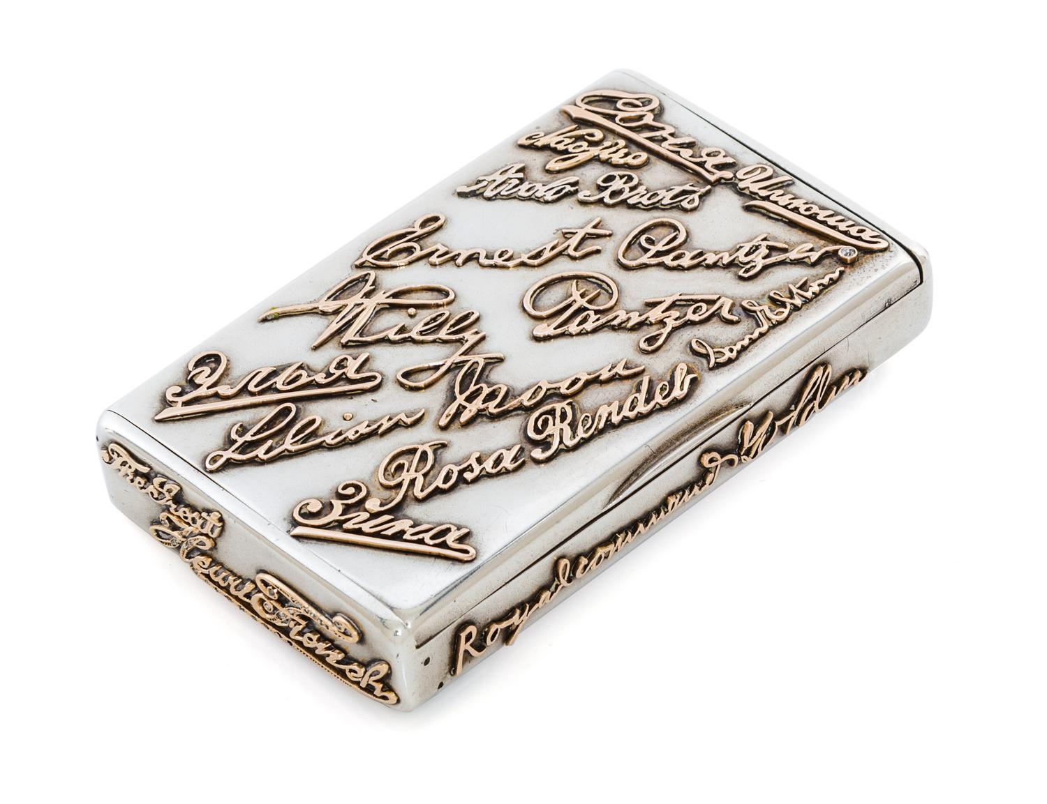 A Russian Enameled Silver Cigarette Case, Mark of Nikolai Kemper, assay mark of Yahol Lyarunov, St. Petersburg, late 19th/early 20th ce