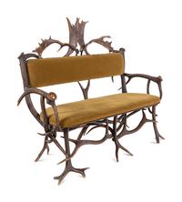 A Victorian Horn Bench and Stool