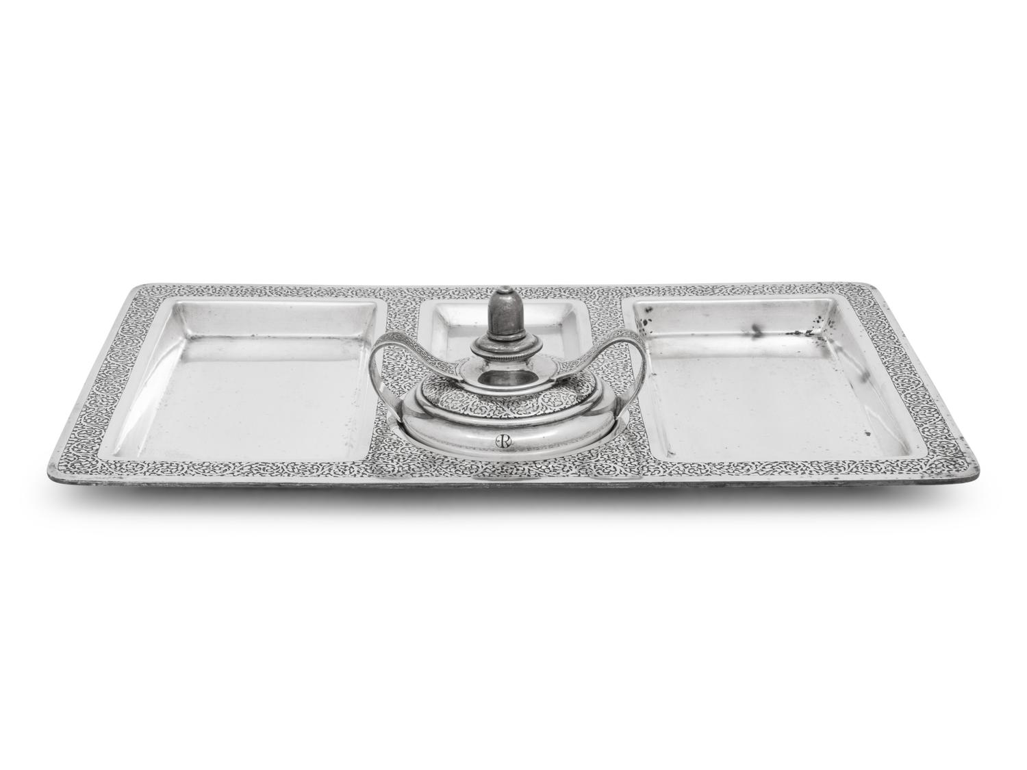 A Tiffany and Co. Silver Smoking Tray