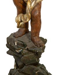 A Pair of Italian Painted and Parcel Gilt Figural Torcheres — 18TH CENTURY