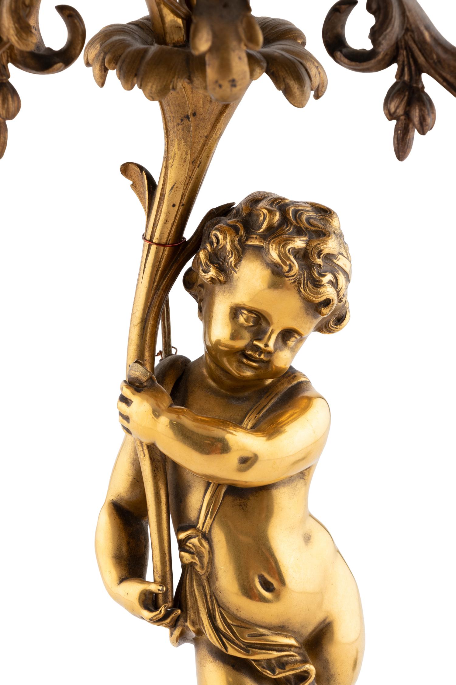A French Gilt Bronze Five-Light Candelabrum