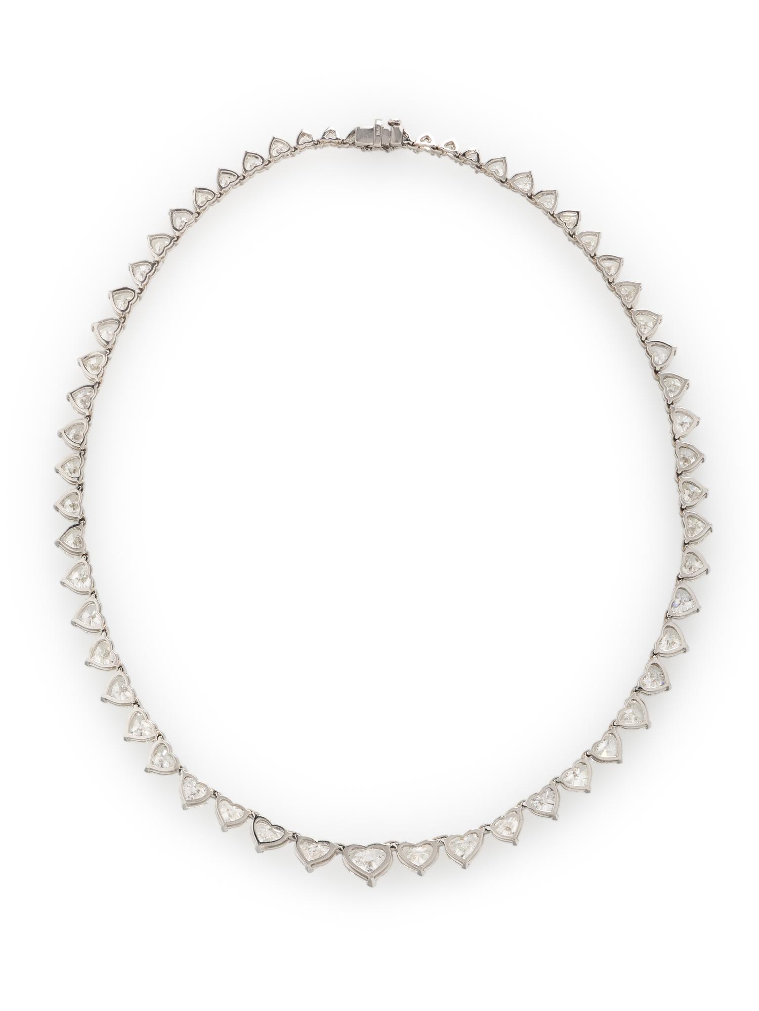 HEART SHAPE DIAMOND AND PLATINUM NECKLACE