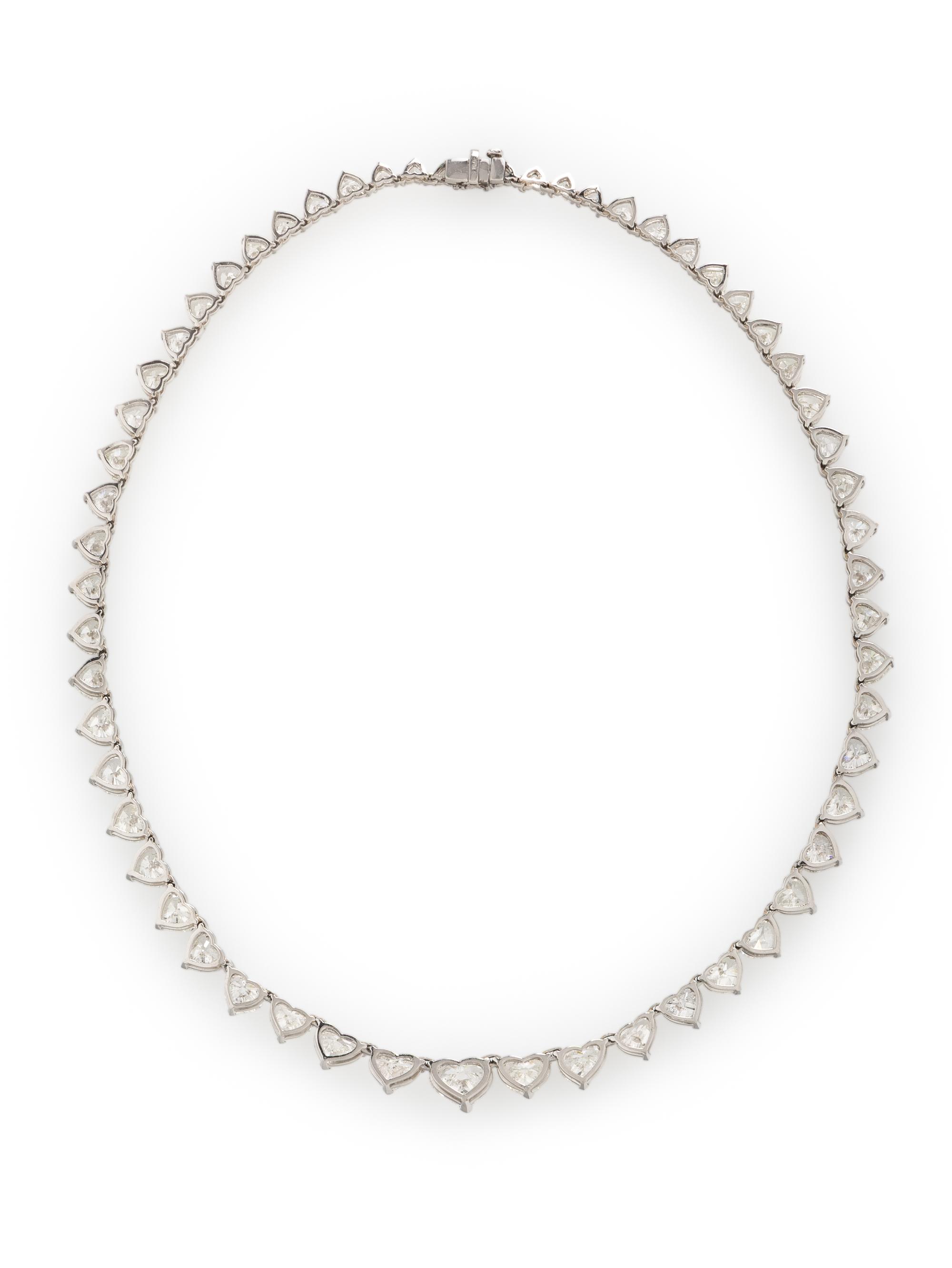 HEART SHAPE DIAMOND AND PLATINUM NECKLACE