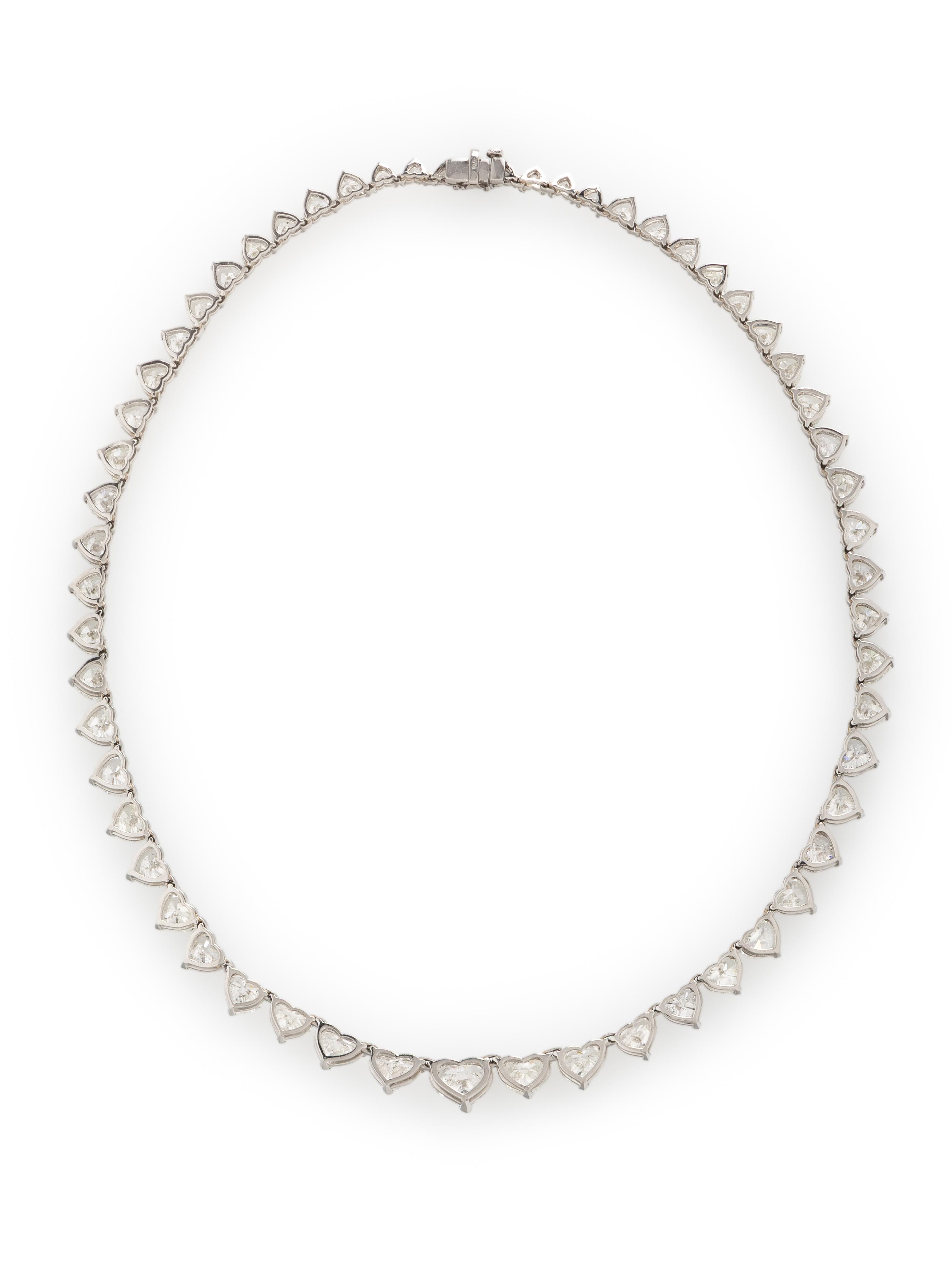 HEART SHAPE DIAMOND AND PLATINUM NECKLACE