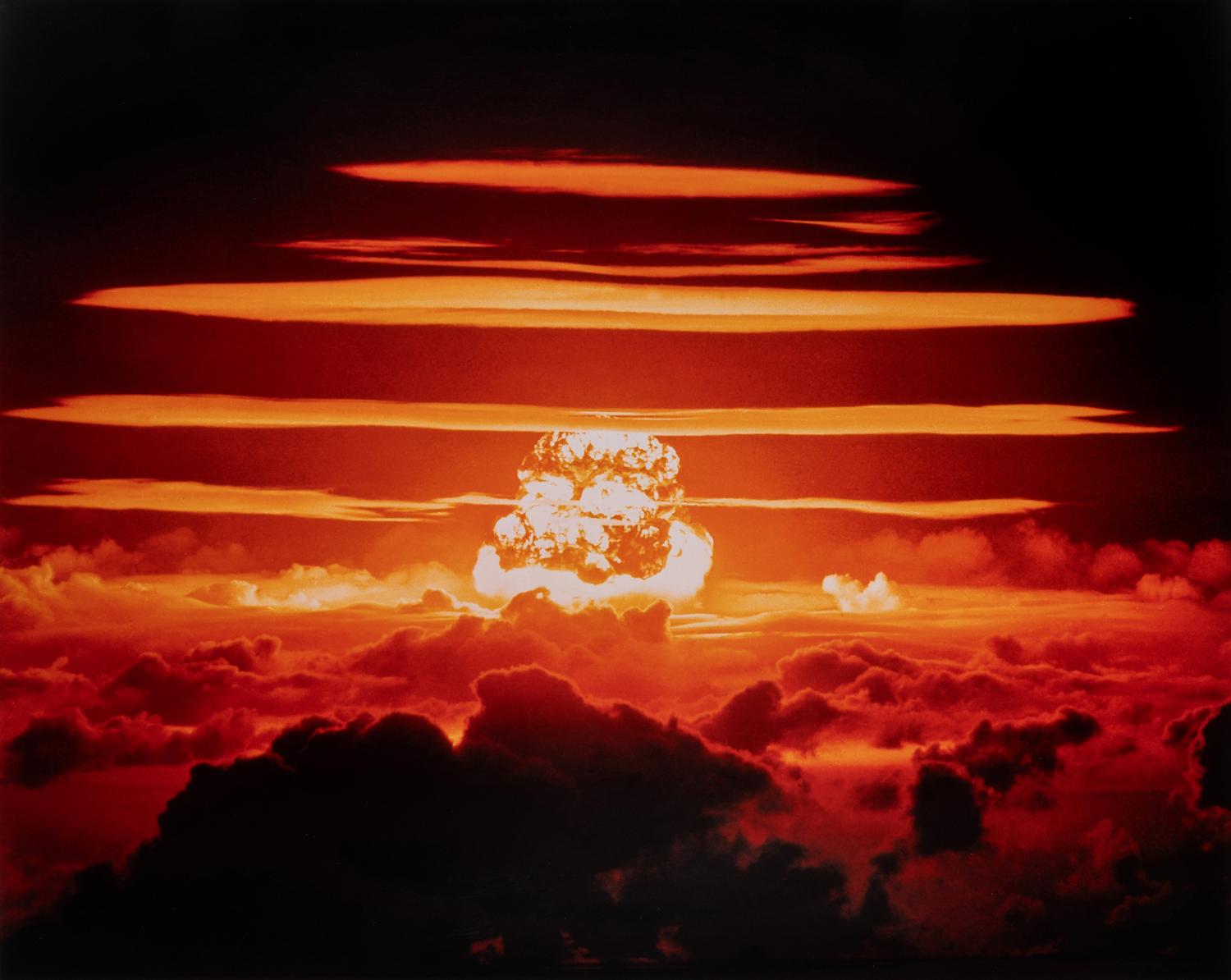 [NUCLEAR TESTS]. A group of 2 photographs from the Cherokee and Dakota Tests for Operation Redwing. May-June 1956.