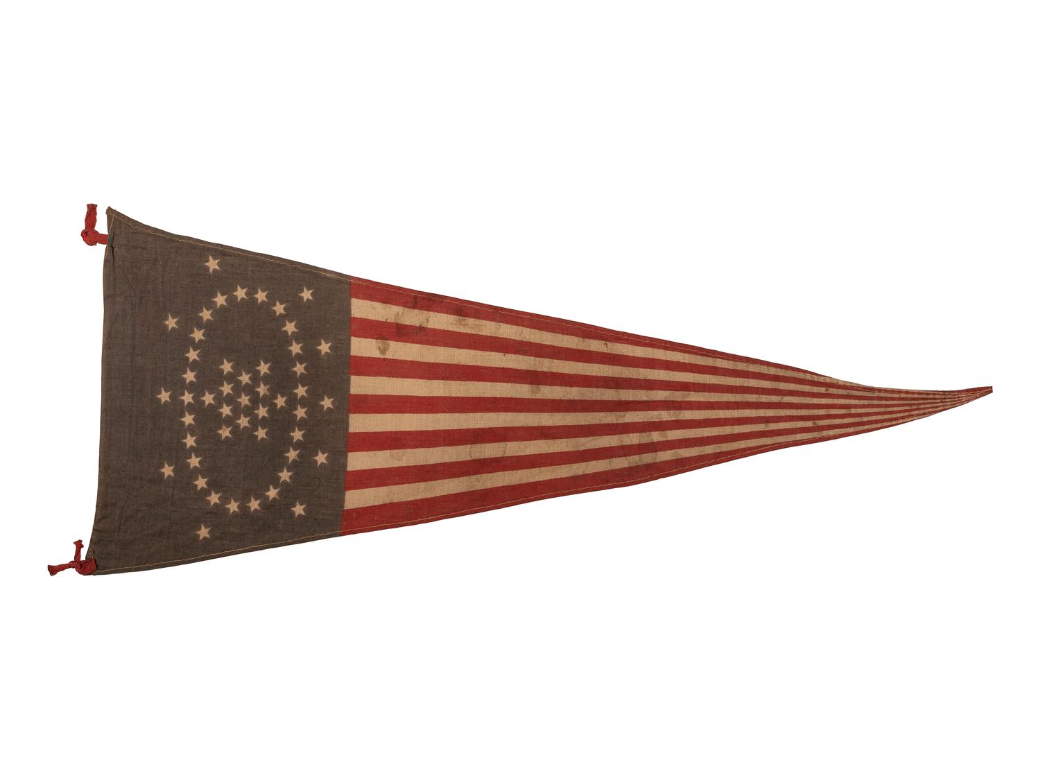 [FLAGS]. 48-star Whipple pennant. Ca 1912.