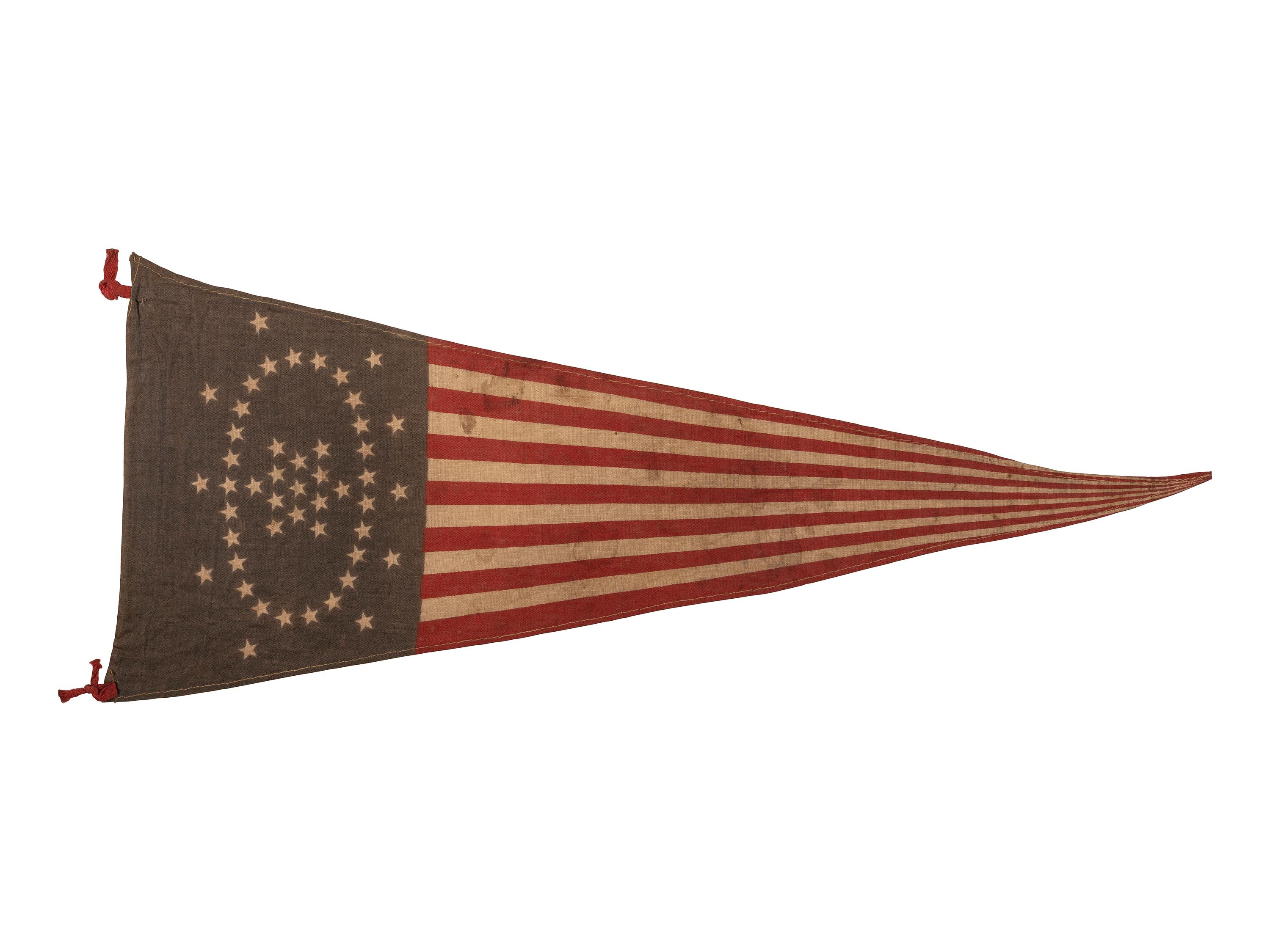 [FLAGS]. 48-star Whipple pennant. Ca 1912.