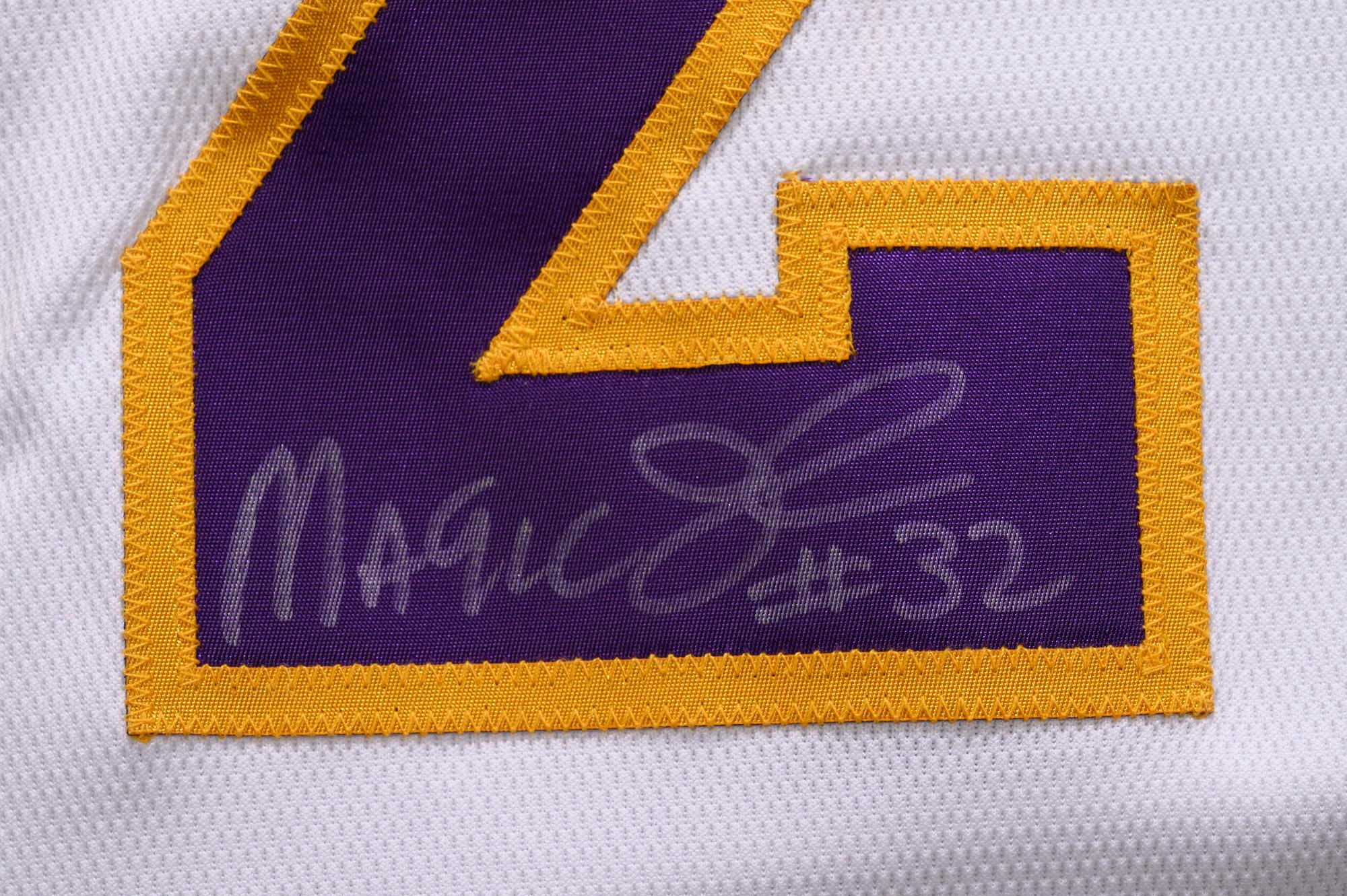 A Group of Magic Johnson and Charles Barkley Signed NBA Hall of Fame Jerseys Basketball Sourced from Michael Jordan's J.U.M.P. Agency,