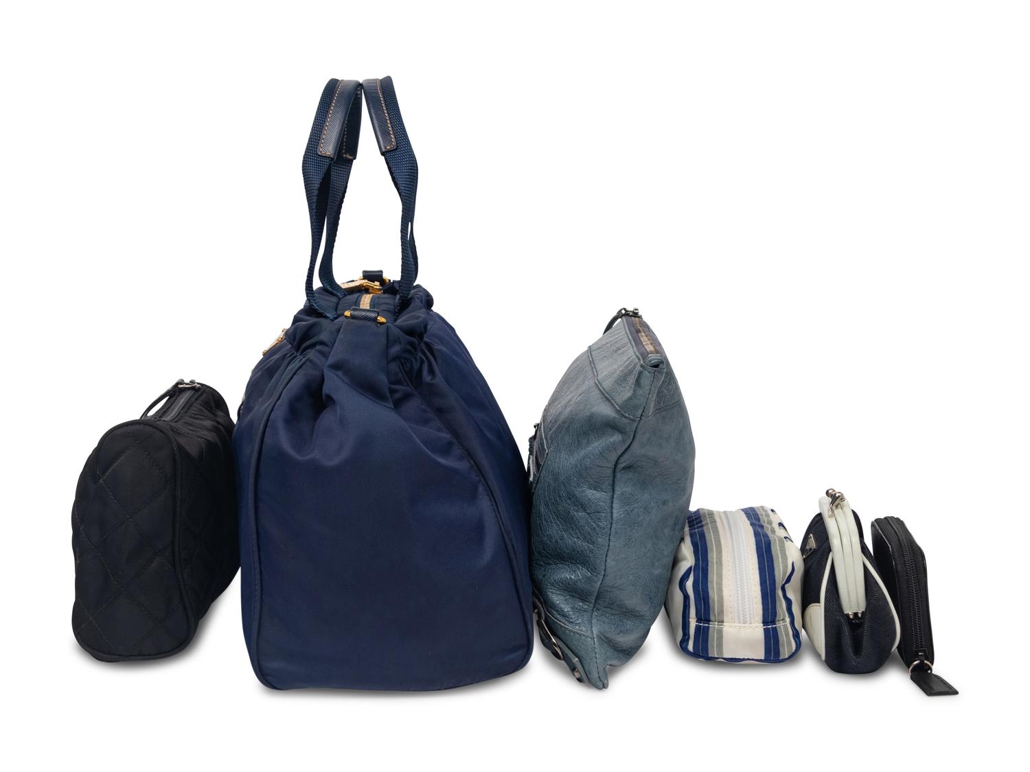 Five Prada Nylon Accessories and One Balenciaga Clutch