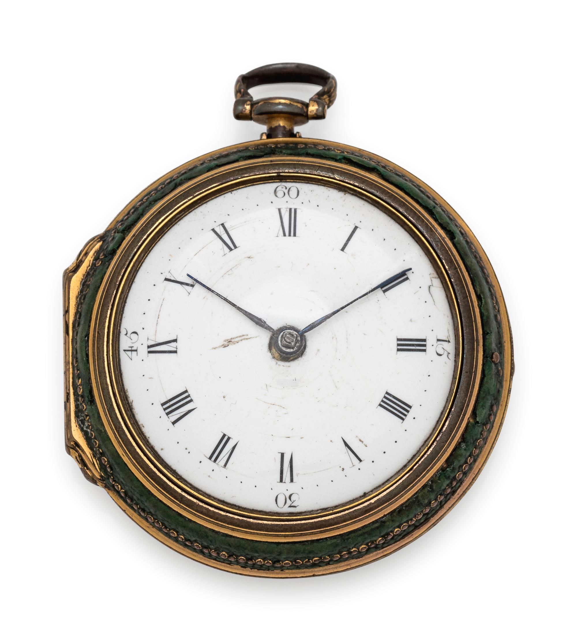 T. Weeks London, Pair Cased Open Face Verge Pocket Watch