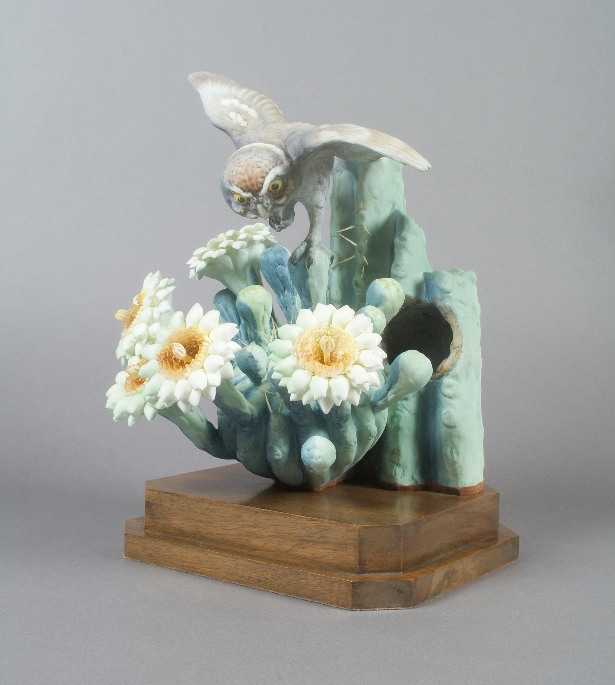 A Royal Worcester Dorothy Doughty Bird, Elf Owl, Height 11 1/2 inches.
