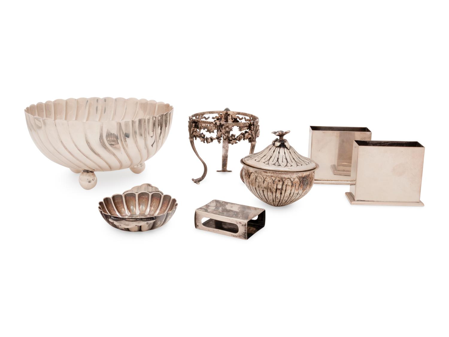 A Group of Six Silver Table Articles