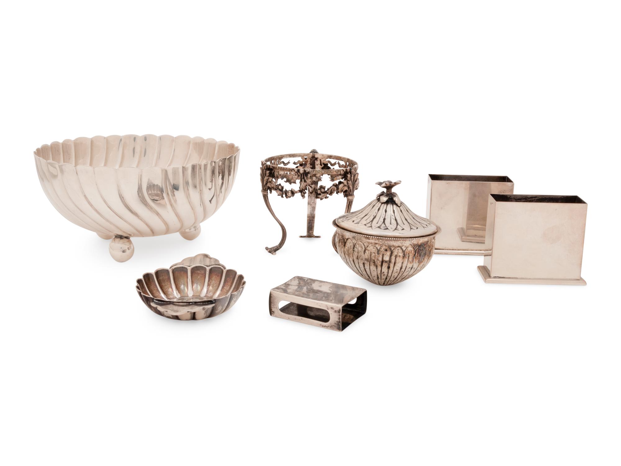 A Group of Six Silver Table Articles
