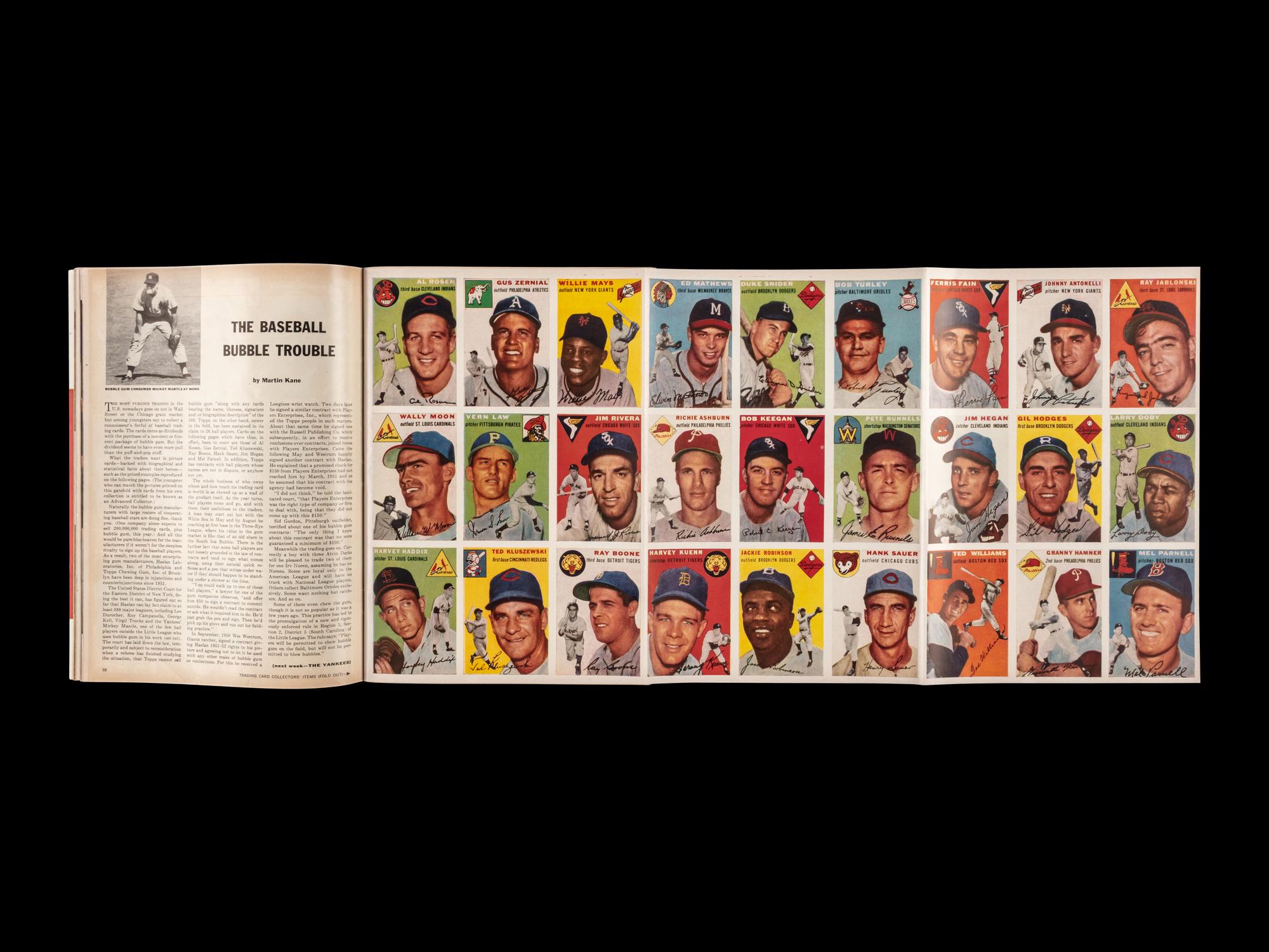 A Complete 1954 Sports Illustrated First Issue with Original Mailing Envelope and 1954 Topps Baseball Card Insert