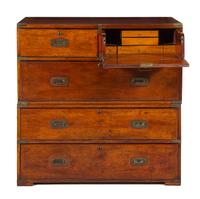 A George III Style Campaign Chest Height 39 7/8 x width 40 x depth 18 inches. — 19TH CENTURY