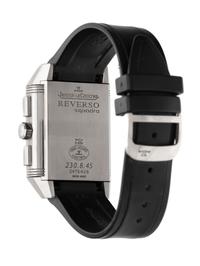 JAEGER-LeCOULTRE, STAINLESS STEEL REF. 230.8.45 'REVERSO SQUADRA' CHRONOGRAPH GMT WRISTWATCH